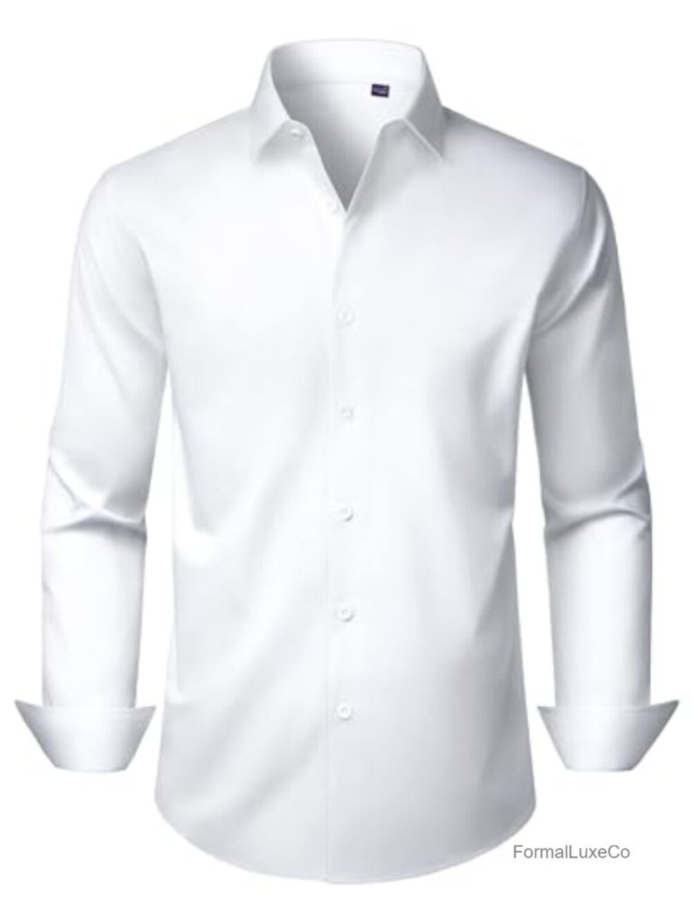 Men's Long Sleeve Stretch Wrinkle Free Button Down Dress Shirt
